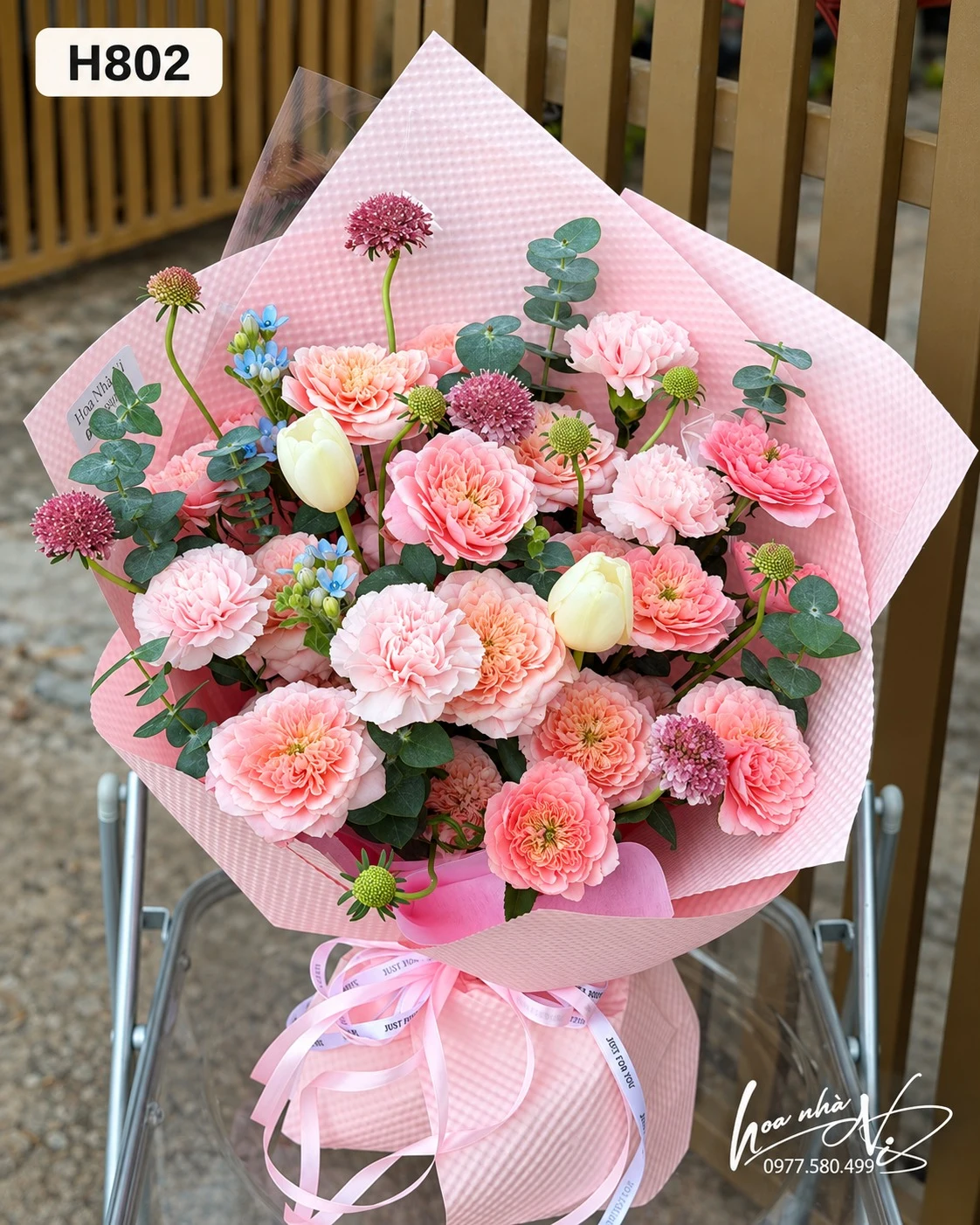 Bó hồng tulip pastel · H802