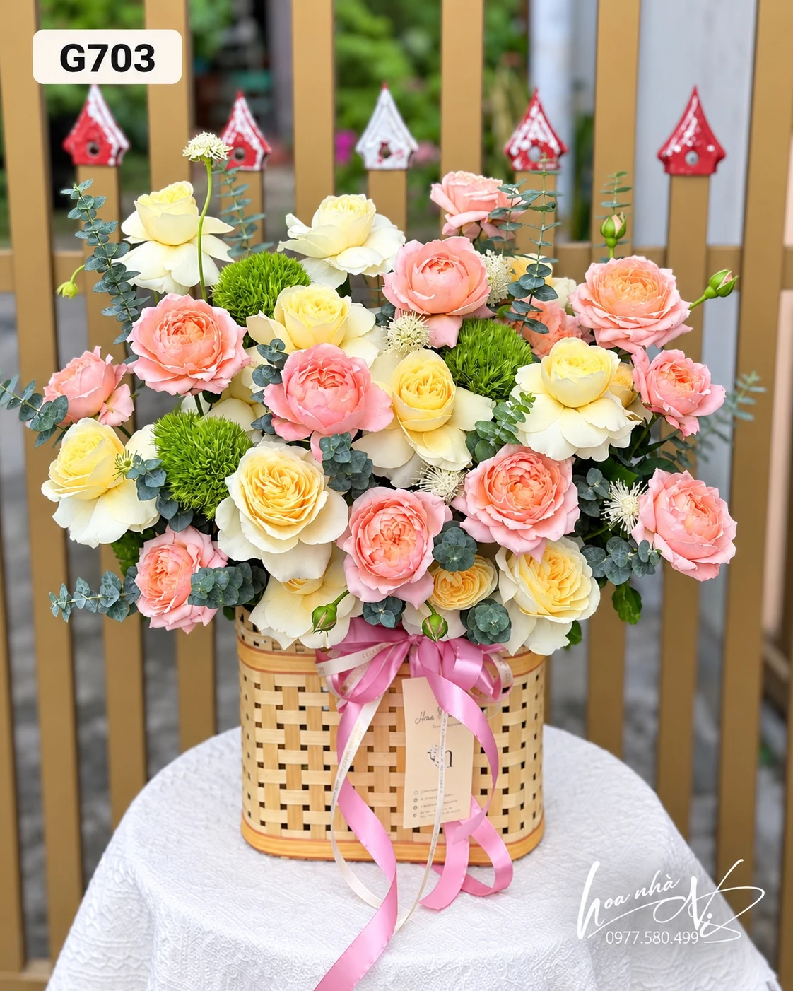 Giỏ hồng pastel · G703