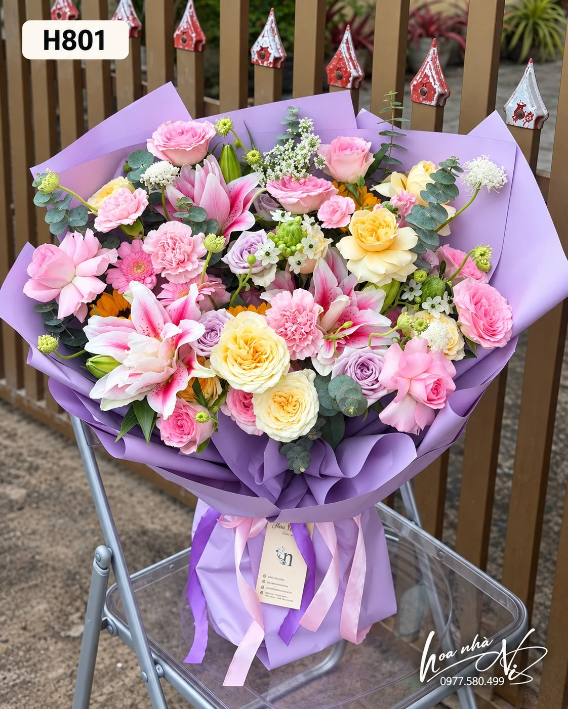Bó hồng ly pastel · H801
