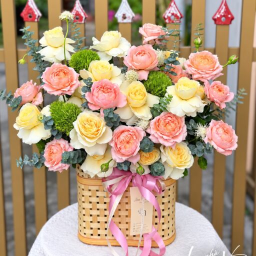Giỏ hồng pastel – G703